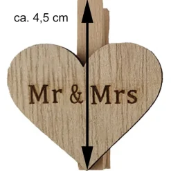 Riffelmacher Dekoklammern "Mr & Mrs" ca. 4,5 cm 07531 | 6 tlg. - Geschenkverpackung