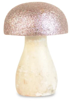 Riffelmacher Dekoration "Pilz" Mangoholz 74584 - 9 cm - Utopiaglitter Rosa