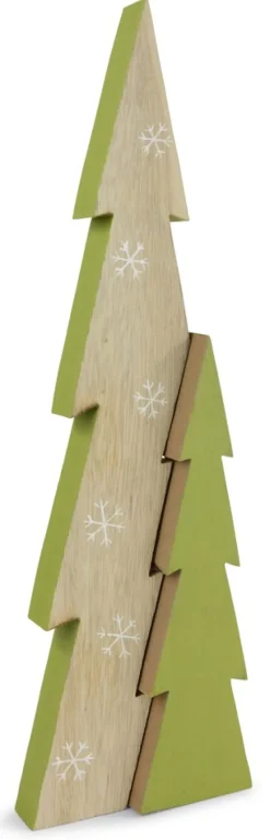 Riffelmacher Doppelter Tannenbaum mit Schneeflocken 18274 - Grün Natur 30 cm
