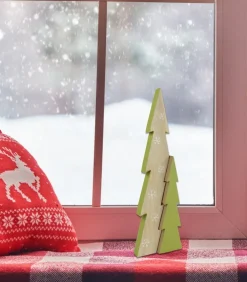 Riffelmacher Doppelter Tannenbaum mit Schneeflocken 18275 - Grün Natur 40 cm