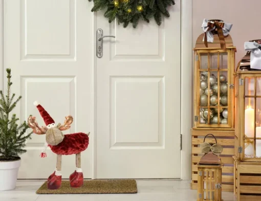 Riffelmacher Elch Rentier Dekofigur 38 x 48 cm 74706 | Braun / Rot - Weihnachten Adventsdekoration