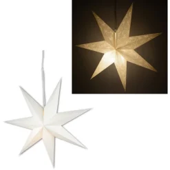 Riffelmacher Fenster Dekostern aus Papier 76611 | ca. 60cm | mit Lochmuster - Weiß