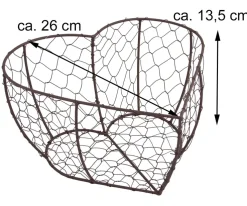 Riffelmacher Herz Metallkorb 08212 | 26 x 13 cm - Drahtkorb