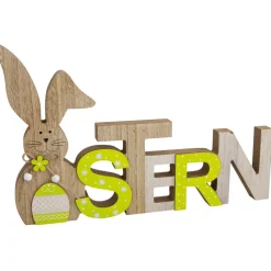 Riffelmacher Holz Dekoschriftzug "Ostern" mit Osterhase 33 cm | 08501 - Osterdekoration