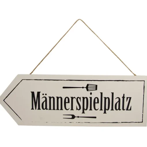 Riffelmacher Holz Dekoschild "Männerspielplatz" 40 x 25 cm | 08530 - Gartendekoration