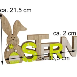 Riffelmacher Holz Dekoschriftzug "Ostern" mit Osterhase 33 cm | 08501 - Osterdekoration