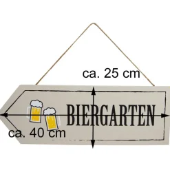 Riffelmacher Holz Dekoschild "Biergarten" 08526 | Gartendekoration