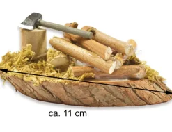 Riffelmacher Lagerfeuer mit Axt und LED-Beleuchtung Ø 11 cm- 78334 | Natur