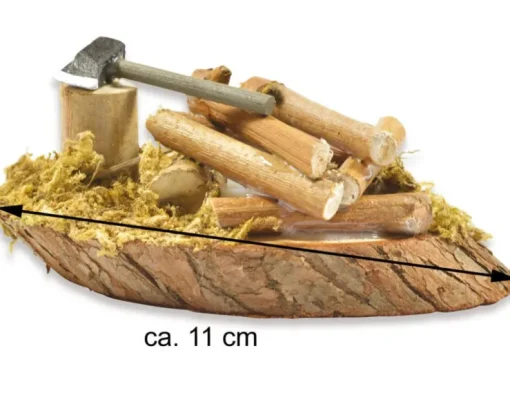 Riffelmacher Lagerfeuer mit Axt und LED-Beleuchtung Ø 11 cm- 78334 | Natur