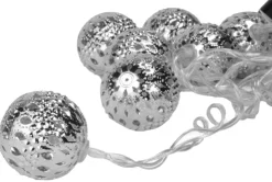Riffelmacher LED Kugel-Lichterkette 160cm - 10 Kugeln Silber | 76205 Weihnachtsdekoration