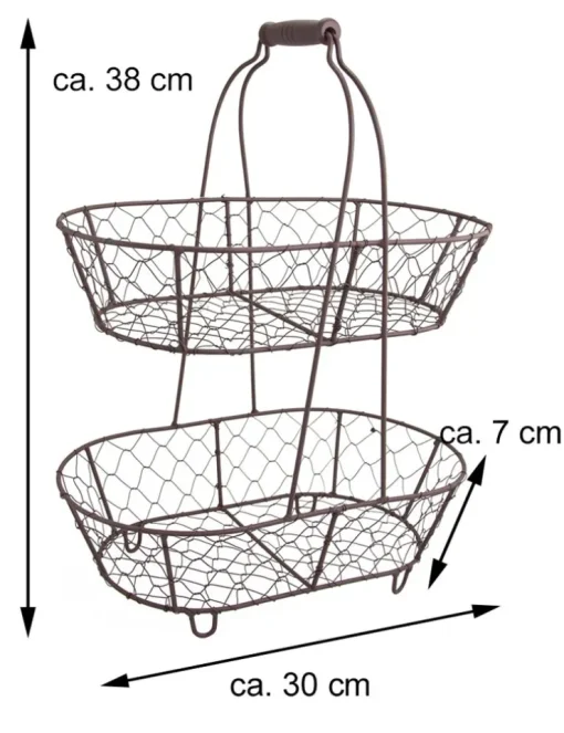 Riffelmacher Metall Körbe 2-tlg. Hänge Etagere 38 cm | 08214
