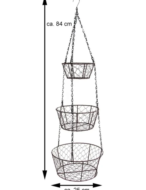 Riffelmacher Metall Körbe 3-tlg. Hänge Etagere 84 cm | 08213