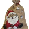 Riffelmacher Nikolaus Jutesack 25 x 35 cm "Süßer Santa" 19530 | Natur Rot