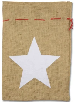 Riffelmacher Nikolaus Jutesack 25 x 35 cm "Stern" 19160 | Natur Weiß