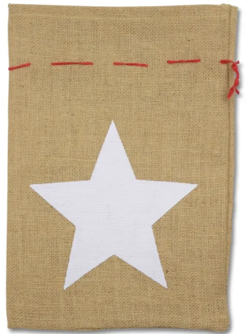 Riffelmacher Nikolaus Jutesack 25 x 35 cm "Stern" 19160 | Natur Weiß