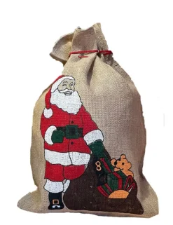 Riffelmacher Nikolaus Jutesack 25 x 35 cm Weihnachtsmann 19520 | Natur