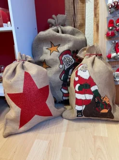 Riffelmacher Nikolaus Jutesack 25 x 35 cm Weihnachtsmann 19520 | Natur