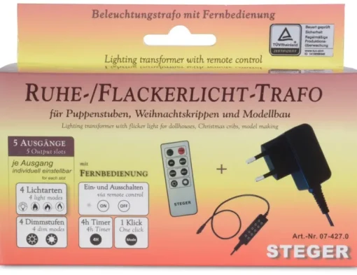 Riffelmacher Ruhe- / Flackerlicht Trafo mit Fernbedienung 78528