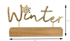 Riffelmacher Schriftzug auf Holzsockel "Winter" 29 x 17 cm 18822 - Gold