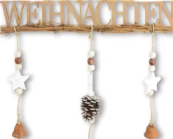 Riffelmacher Schriftzug "Frohe Weihnachten" 17156 - zum Hängen - Natur 29x40cm