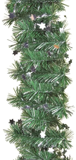 Riffelmacher Tannengirlande mit Sternen 270cm 37902 - Grün Silber