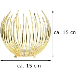 Riffelmacher Teelichthalter Strahlenkugel 11719 | Gold