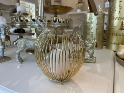 Riffelmacher Teelichthalter Strahlenkugel 11719 | Gold