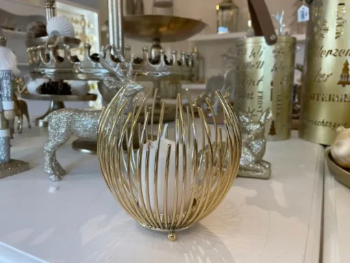 Riffelmacher Teelichthalter Strahlenkugel 11719 | Gold