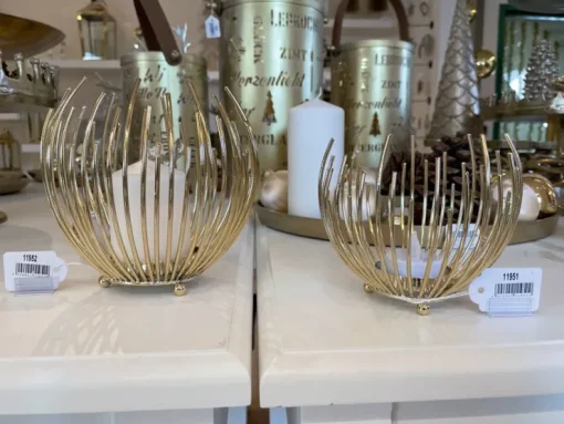 Riffelmacher Teelichthalter Strahlenkugel 11719 | Gold