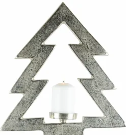 Riffelmacher XL Baumsäule mit Baum-Kerzenhalter 70733 - Natur Silber 100x37cm
