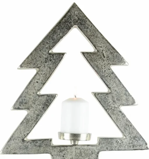 Riffelmacher XL Baumsäule mit Baum-Kerzenhalter 70733 - Natur Silber 100x37cm