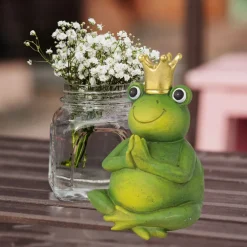 Riffelmacher Yoga Froschkönig 20 cm 07981 | Dekofigur