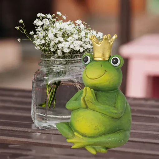 Riffelmacher Yoga Froschkönig 20 cm 07981 | Dekofigur