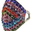 Ring Colorful mit Strasssteinen - Stripes