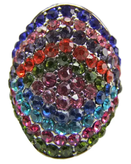Ring Colorful mit Strasssteinen - Stripes