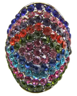 Ring Colorful mit Strasssteinen - Stripes