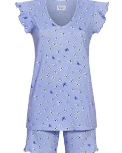RINGELLA Damen Kurzarm Pyjama "Butterflys" 4261318 | Milky Blue