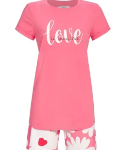 RINGELLA Damen Kurzarm Pyjama "love is beautiful" 4211320 | Pink