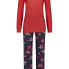 RINGELLA Damen Langarm Pyjama "Winter Flowers" 2511232 | Rot