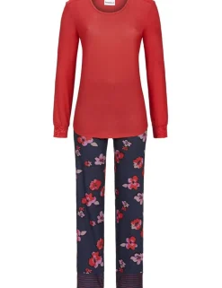 RINGELLA Damen Langarm Pyjama "Winter Flowers" 2511232 | Rot