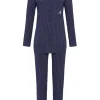 RINGELLA Damen Langarm Pyjama "Hemdstyle" 1511216 | Marine