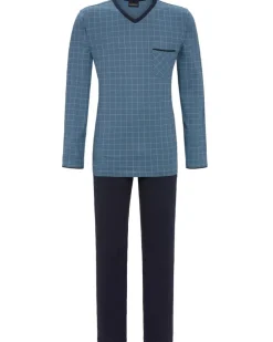 RINGELLA Herren Langarm Pyjama "Square" 4541215 | Blau