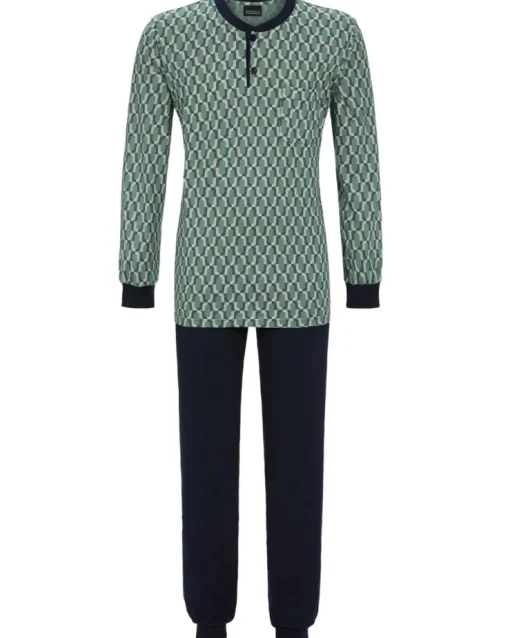 RINGELLA Herren Langarm Pyjama "Magnetic" 4541202 | Grün Blau