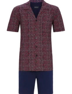 RINGELLA Herren Pyjama Shorty "Navy Circles" 2241311 | Navy / Rot