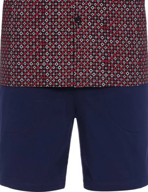 RINGELLA Herren Pyjama Shorty "Navy Circles" 2241311 | Navy / Rot