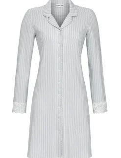 RINGELLA Langarm Nachthemd "Hemdstyle" 2511015 | Light Grey