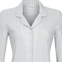 RINGELLA Langarm Nachthemd "Hemdstyle" 2511015 | Light Grey