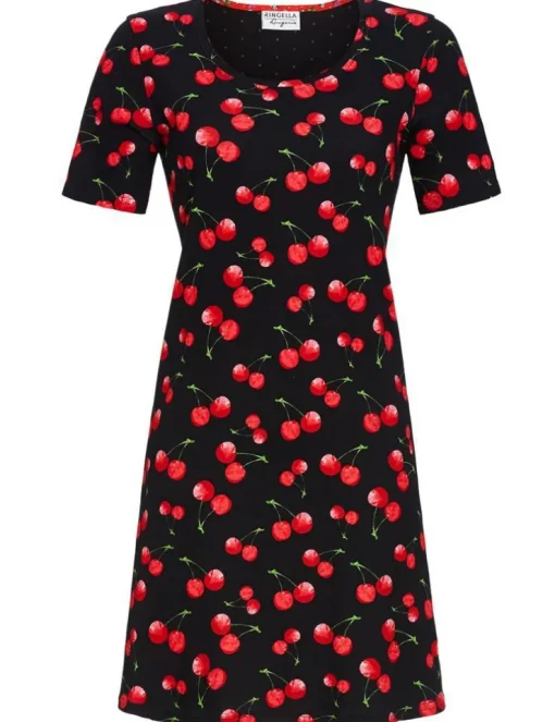 RINGELLA Nachthemd mit Kirschendessin 3261006 | Schwarz Rot