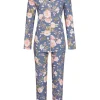 RINGELLA Pyjama mit Knopfleiste "Blumenmeer" 4511240 | Jeansblau