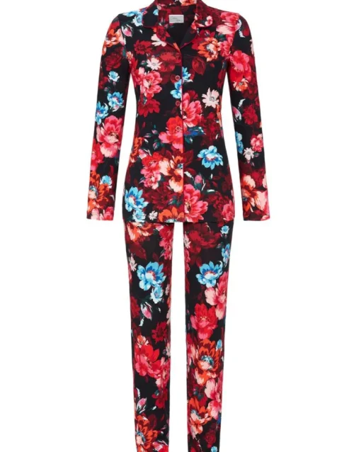 RINGELLA Pyjama mit Knopfleiste "Feuerblumen" 4571211 | Rot